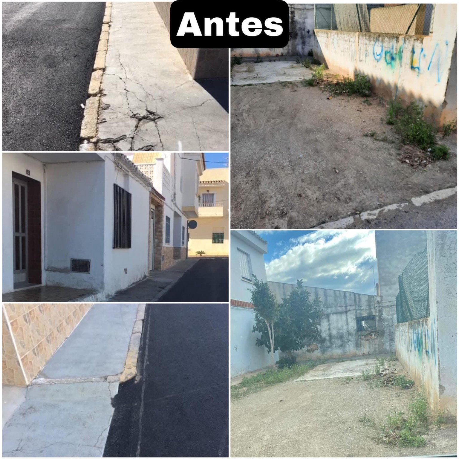 Estado previo de varios tramos peatonales de las calles Blasco Ibáñez y Maestro Serrano.