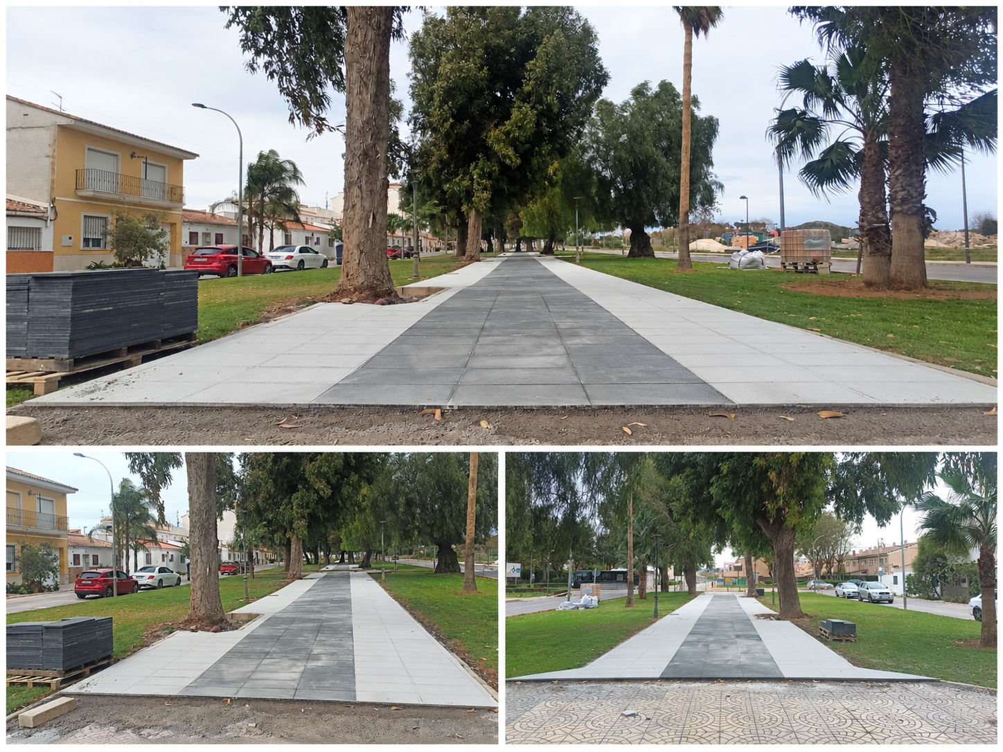 Paseo de Valencia en una composición de tres vistas.